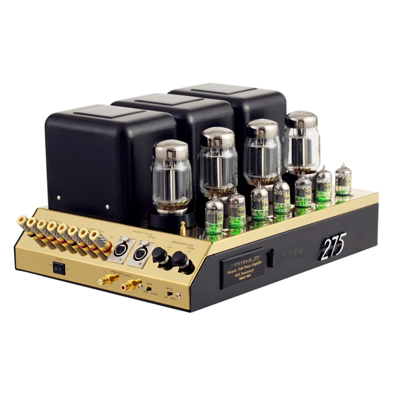 Newest 1:1 Clone Mcintosh MC275 Upgrade Gold lion KT88*4/KT88EH*4 Tube Power Amplifier XLR/RCA Input Class A 75W*2