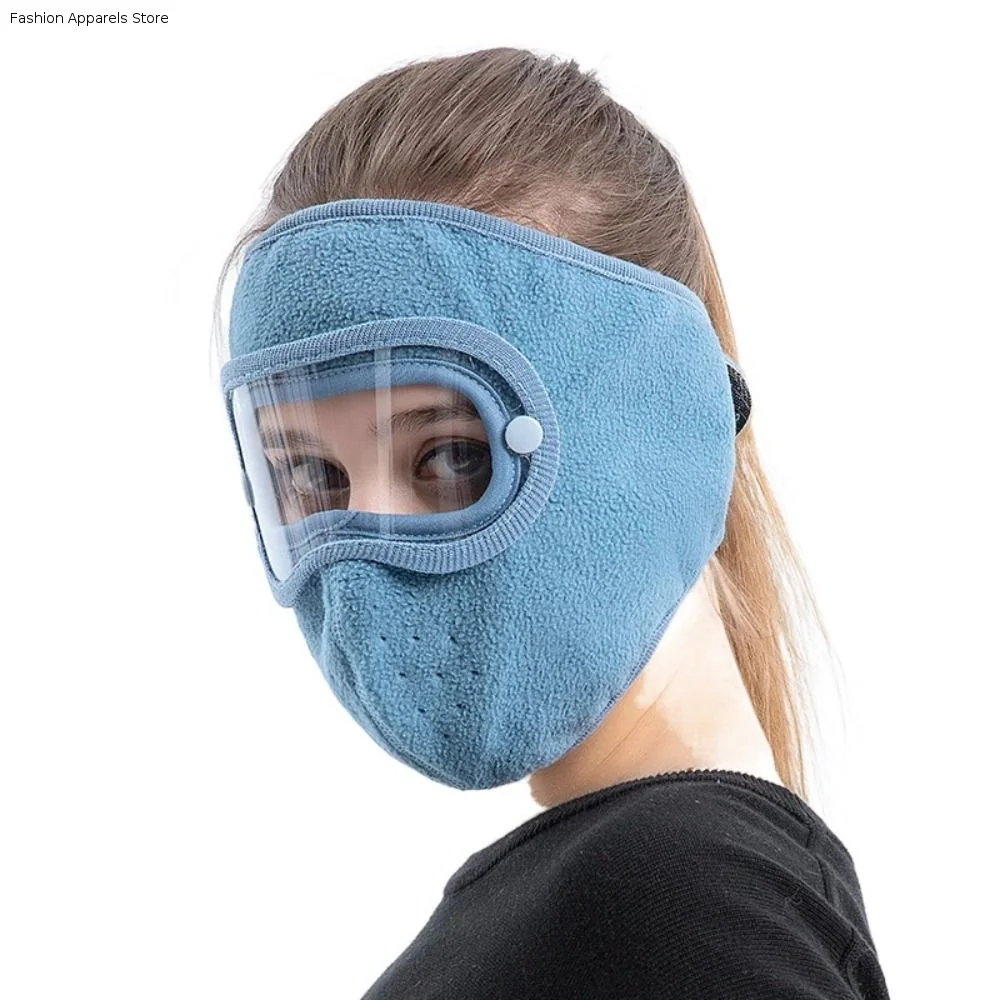 

Fashion Fleece Ski Masks Windproof Dustproof Woolen Face Mask Thermal Anti Fog Lens Protection Winter Mask Male