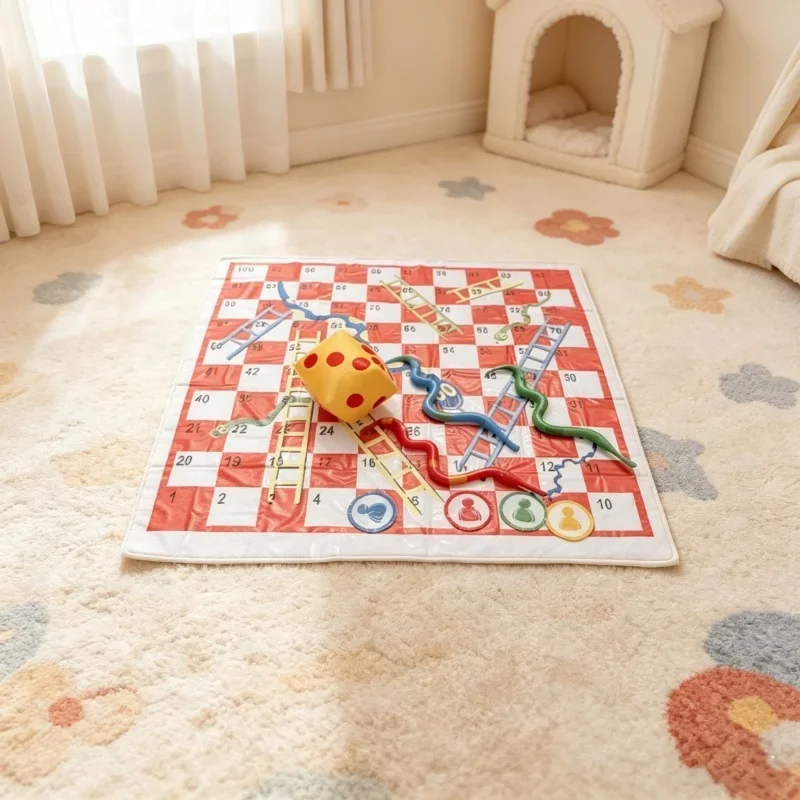 ポータブル防水スネークラダーゲームプレイマット子供屋外ピクニックカーペットチェス盤アクティビティゲームセットおもちゃ赤ちゃん子供のため