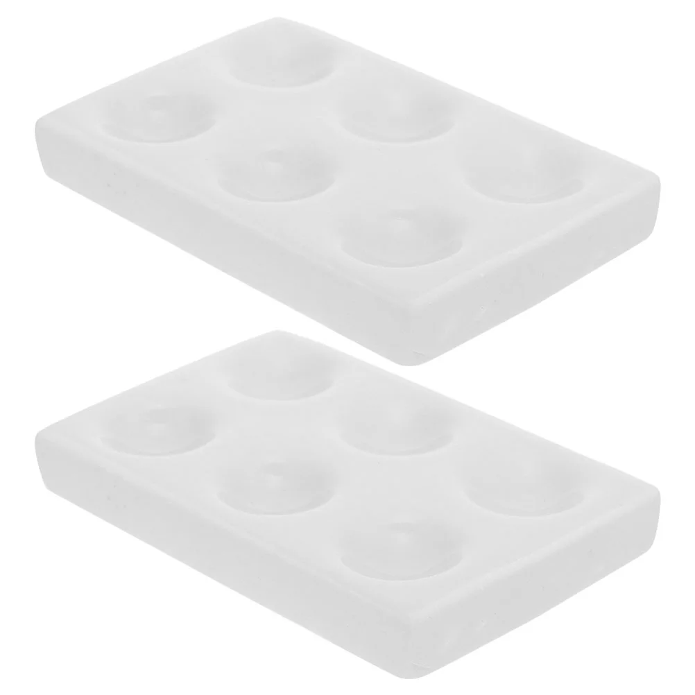 2 Pcs Experiment Board Porcelain Reaction Plate Ceramic Spot for Chemical Testing Laboratory Scientific