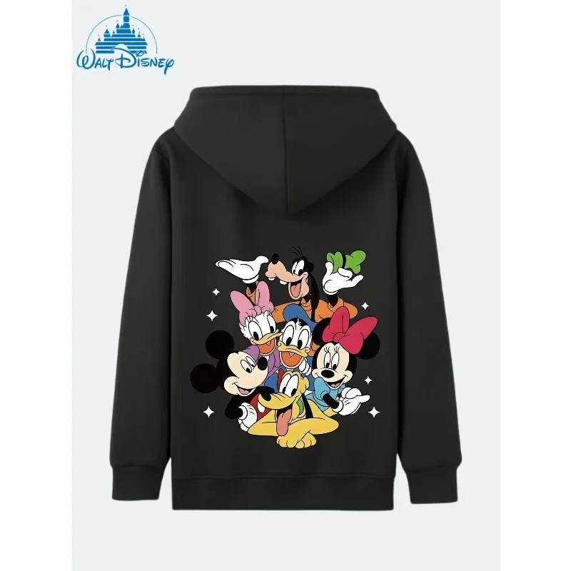 ديزني ميكي/ميني المخملية هوديي عارضة Y2K نمط مزدوج الوجهين المطبوعة نمط سستة عارضة الرجعية طويلة الأكمام الشارع الأعلى