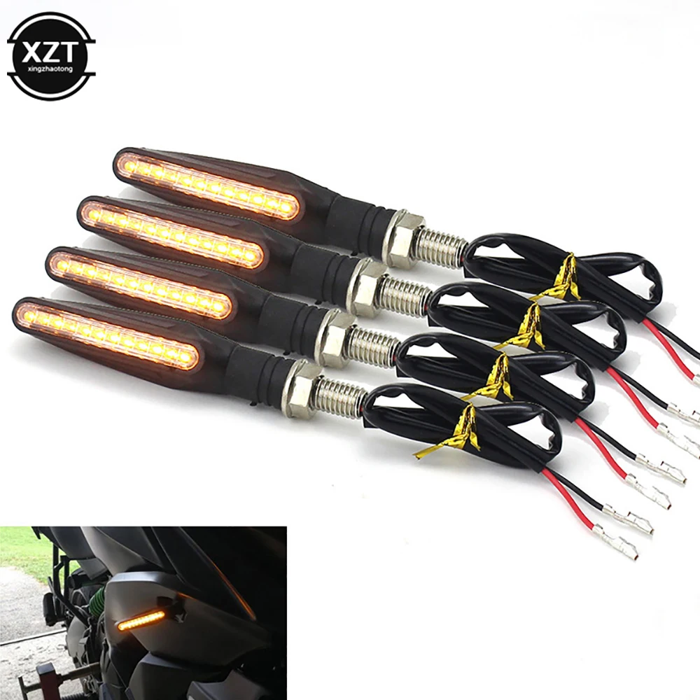 2PC Universal LED Motorcycle Turn Signal Light 12v IP68 Waterproof Amber Flasher Indicator Blinker Rear Lights Lamp Accessories