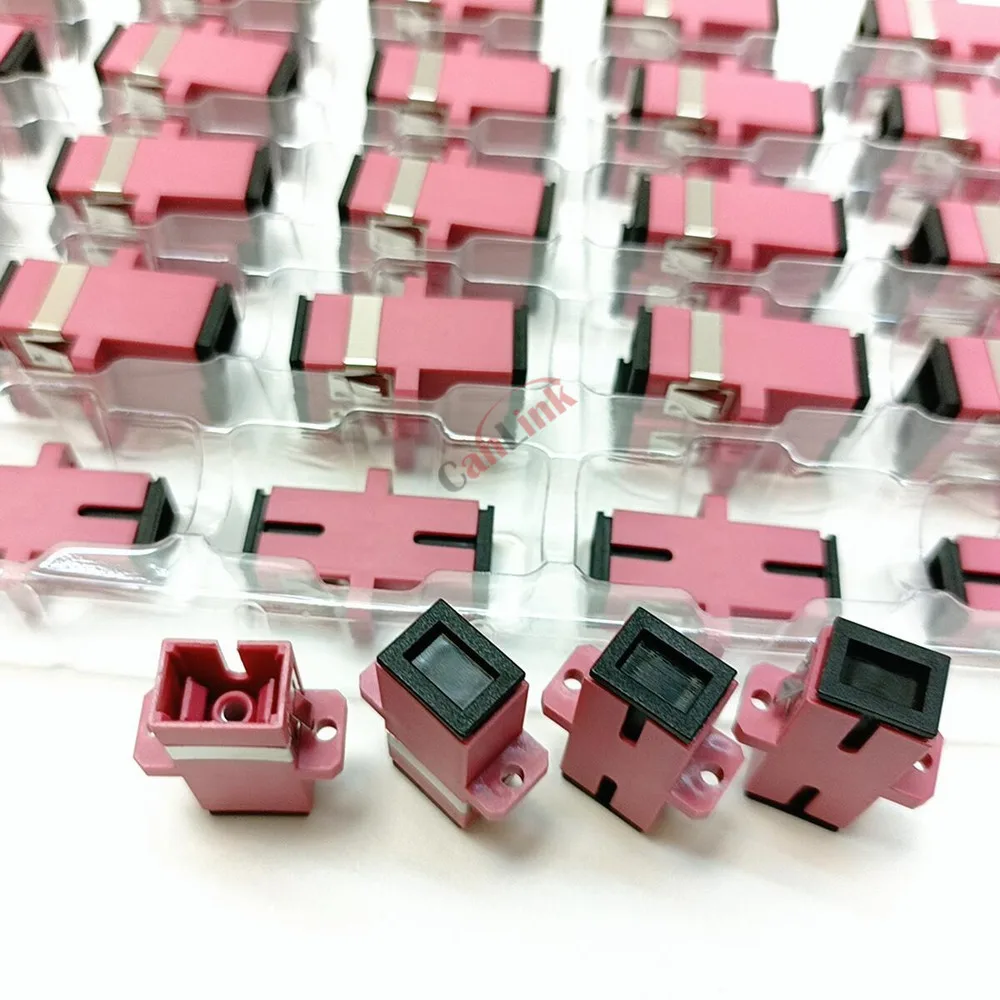 50 pz/lotto Adattatore Connettore In Fibra Ottica LC/UPC SM Flangia Monomodale Duplex LC-LC UPC Accoppiatore