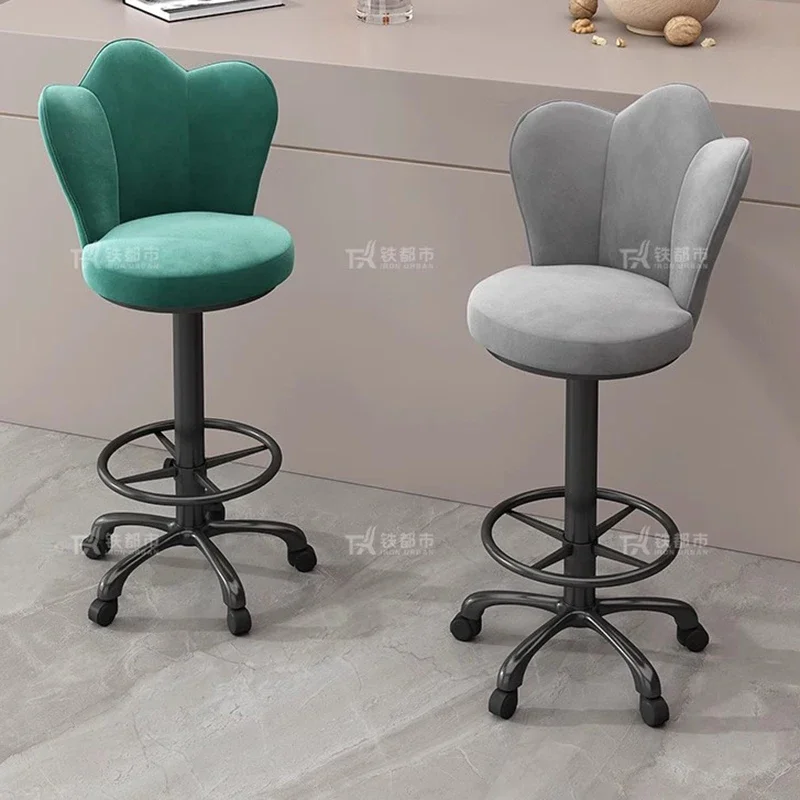 

Long Modern Bar Chairs Adjustable Design Luxury Swivel Accent Bar Stools Living Room Ergonomic Aesthetic Cadeira Home Furniture