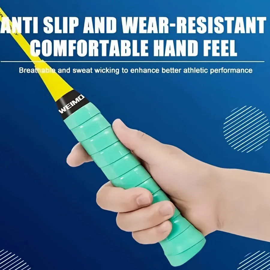 

1 коробка с резиновыми накладками на ручки ракеток для бадминтона, противоскользящие накладки на ручки, обмотка для рукоятки, впитывающая пот, для теннисных ракеток