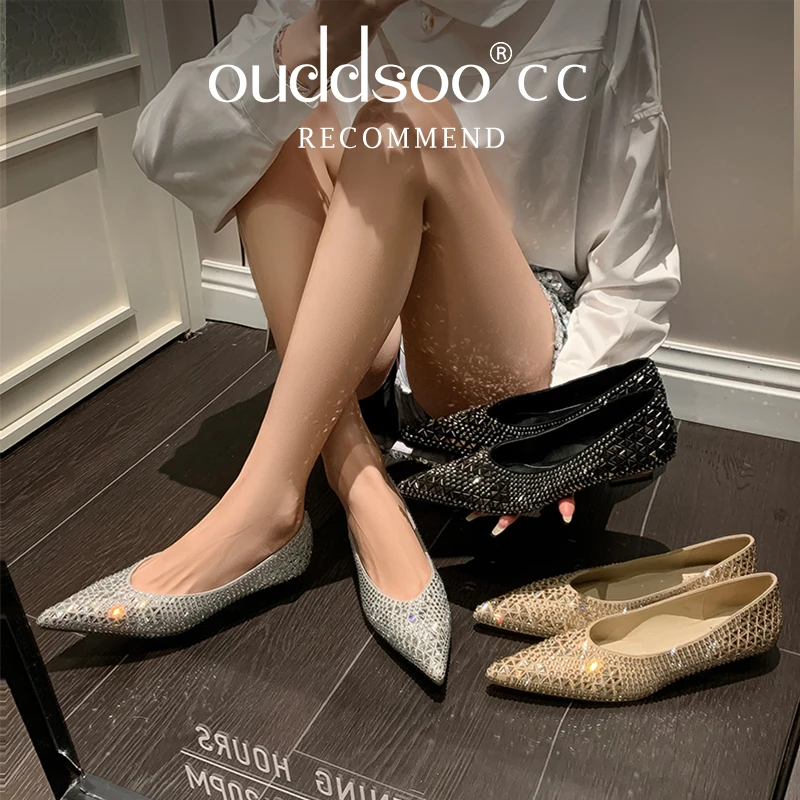 

Ods Designer Woman Trafa Shoes Crystal Pumps Low Heeled Party Bride Wedding Shoes Female Sequin Loafers Ladies Dress High Heels