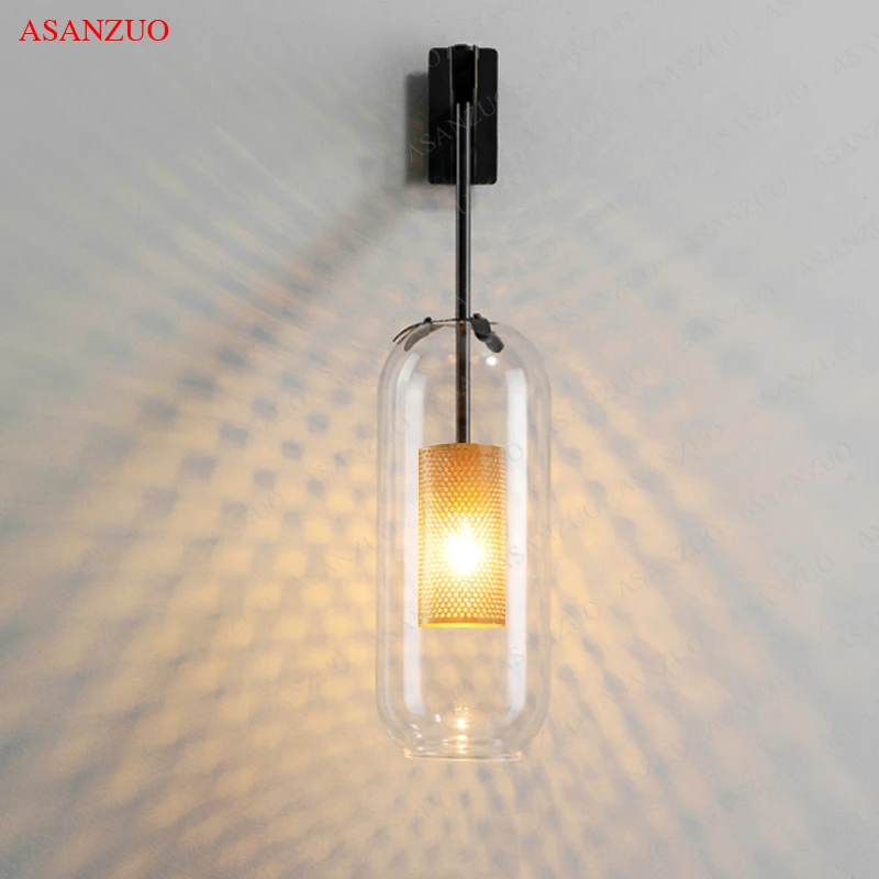 Imagem -05 - Nordic Glass Wall Lâmpadas para Home Decor Luminária Sala de Estar Quarto Cabeceira Wall Sconce Corredor Staires Golden Luminaire