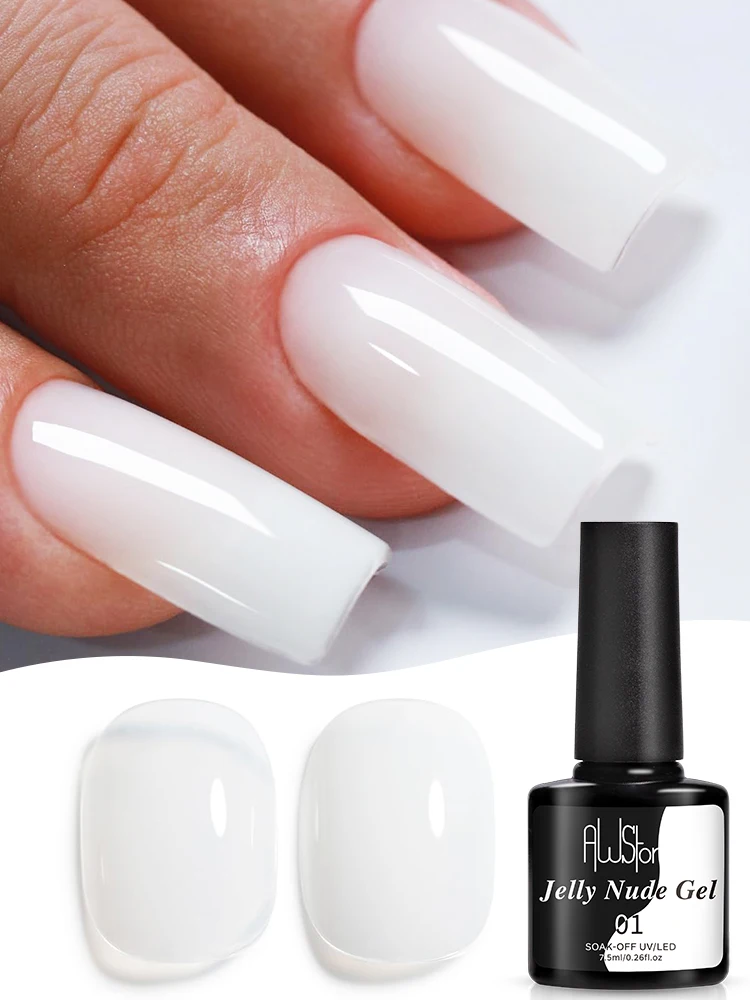Vernis à ongles en gel blanc laiteux AWStorG 7,5 ml, translucide, semi-permanent, à faire tremper, UV LED, vernis à ongles, manucure, art des ongles