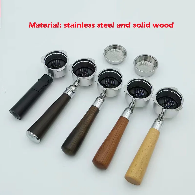 

51mm Coffee Filter 304 Stainless Steel Solid Wood Handle Coffee Accessories For Sachi Nikai Geepas