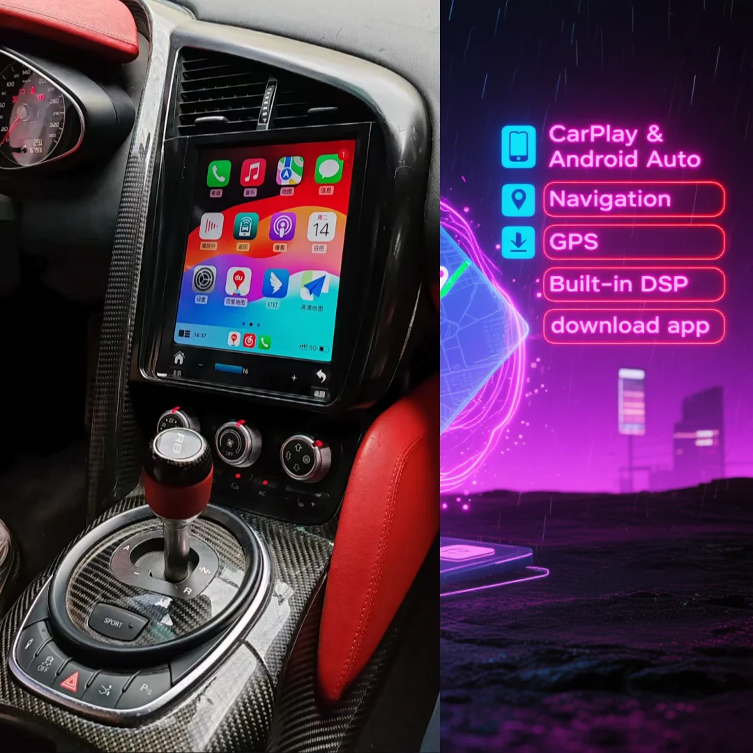 

9.7Inch Android Touch Screen Car Radio Navigation GPS Stereo Multimedia Video Player DSP Carplay Head Unit For Audi R8 2007-2014