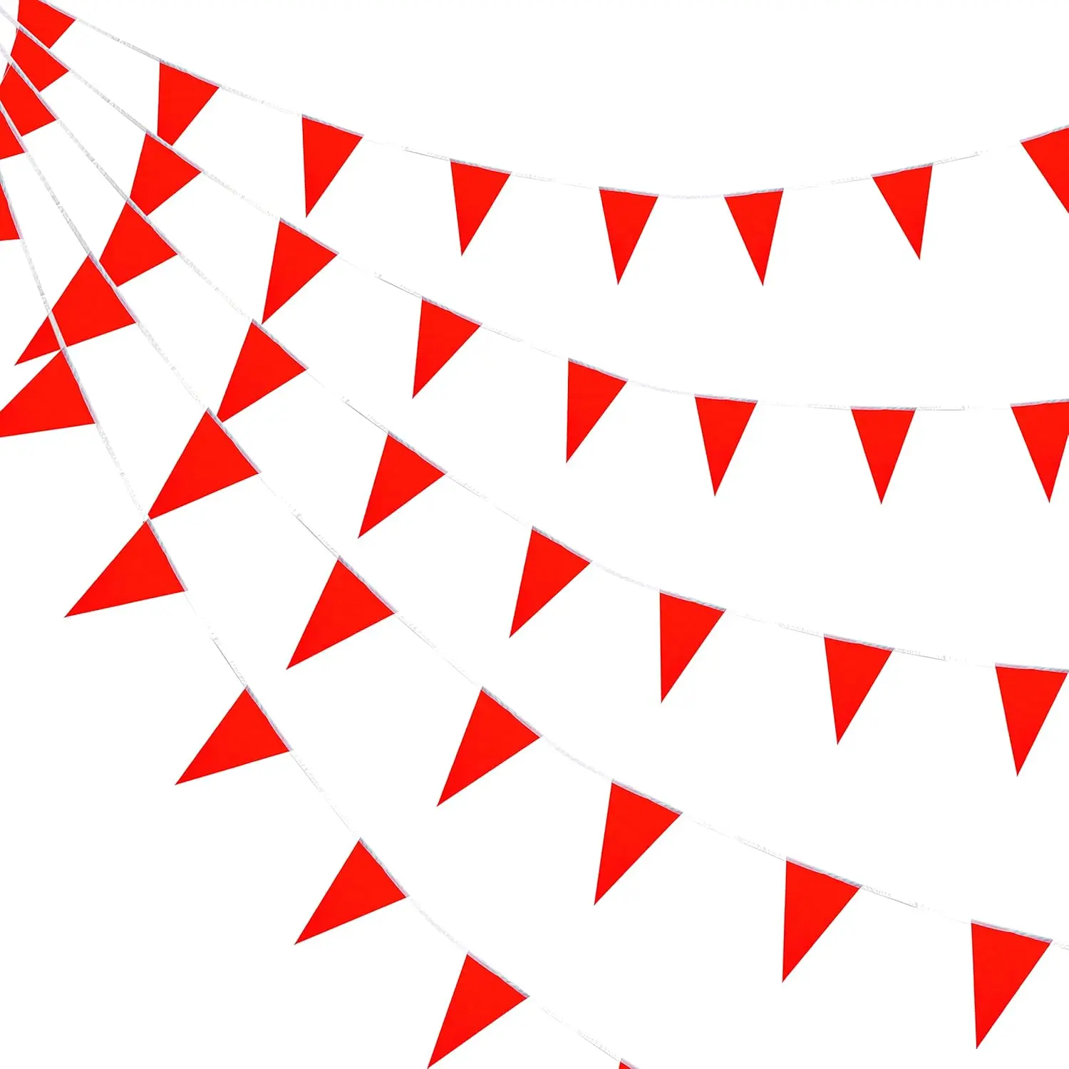 33 Fuß rote leere Wimpelbanner-Flaggen zum Aufhängen, DIY-Dreieck-Wimpelkette für große Öffnung, Geburtstag, Partydekorationen – Detail 1