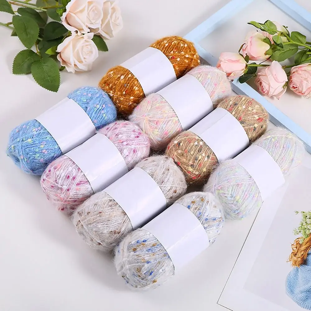 Soft Colored Dots Wool Yarn DIY Plush Rainbow Thread Crochet Knitting Sweater