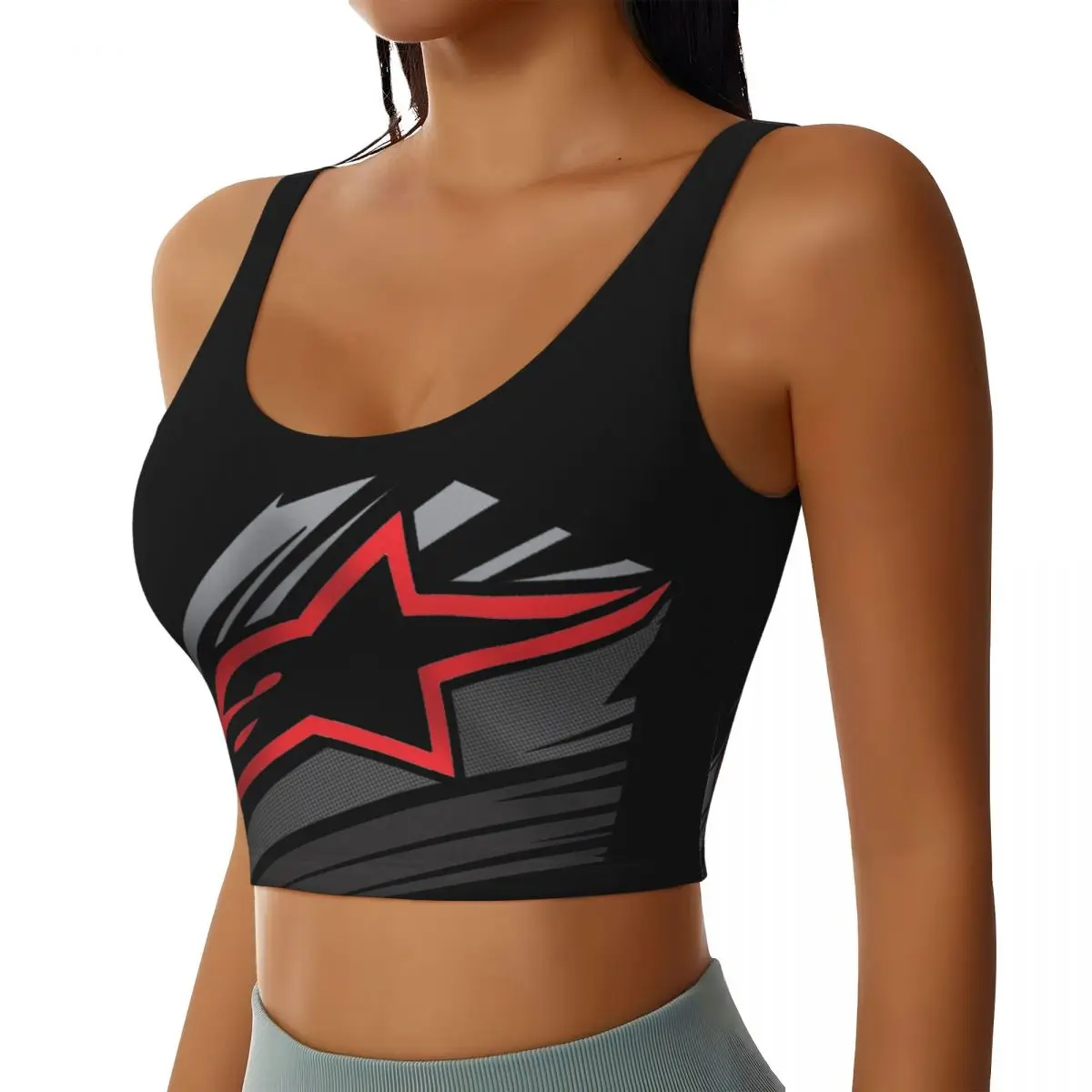 Custom Women Motocross Enduro Cross Sports Bras High Impact Gym Workout Running Crop Tank Tops