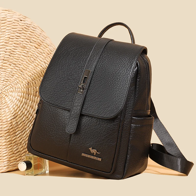 Luxury Designer Fashion Backpack for Women School Bags Pu Leather Female Large Capacity Travel Bagpack Ladies Laptop Backpack