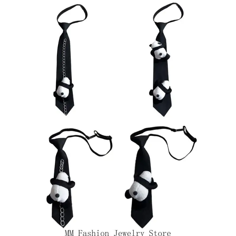D0UB Uniform Pre Tied Tie for Girls Senior School Lady Uniform Pre-tied Tie Elegant Look for Business and Office Use