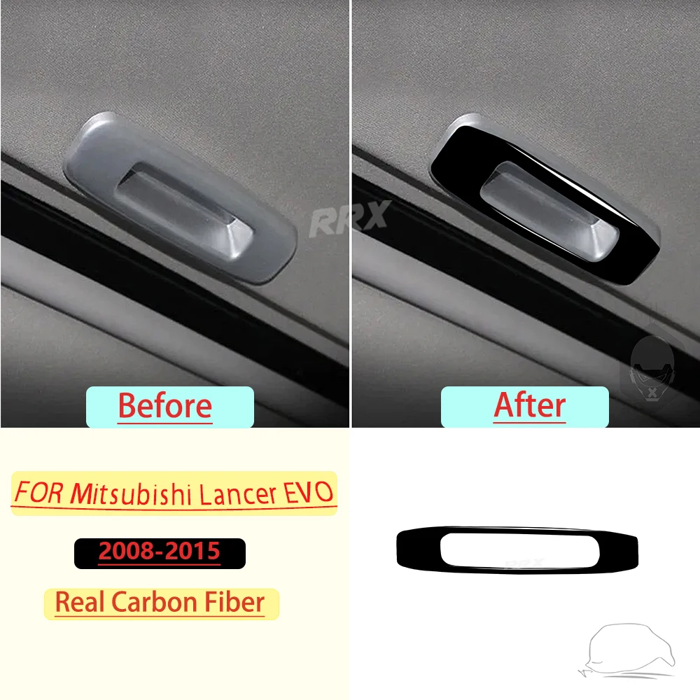 Real Carbon Fiber For Mitsubishi Lancer EVO 2008-2015 Car Sunroof HandleTrim Customizable Car Sticker Interior Accessories