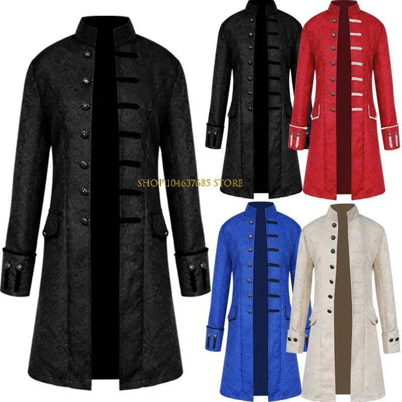 

Adult Men Steampunk Trench Coat /Shirt Vintage Prince Overcoat Medieval Renaissance Jacket Victorian Edwardian Cosplay Costumes