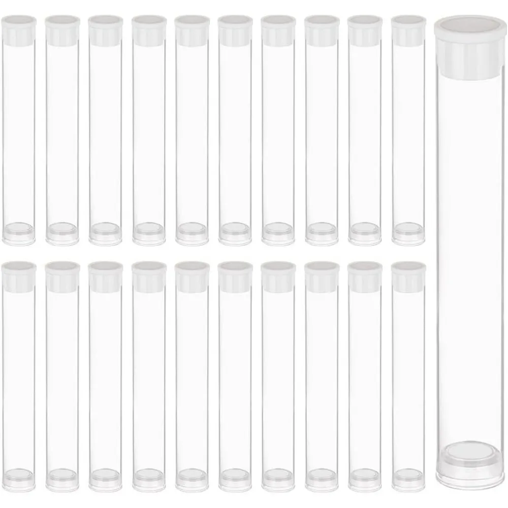 100 шт., пластиковые пробирки из ПВХ, контейнеры для пробирок с крышкой, прозрачные пробирки для хранения образцов, зубочисток, ремесло из бисера