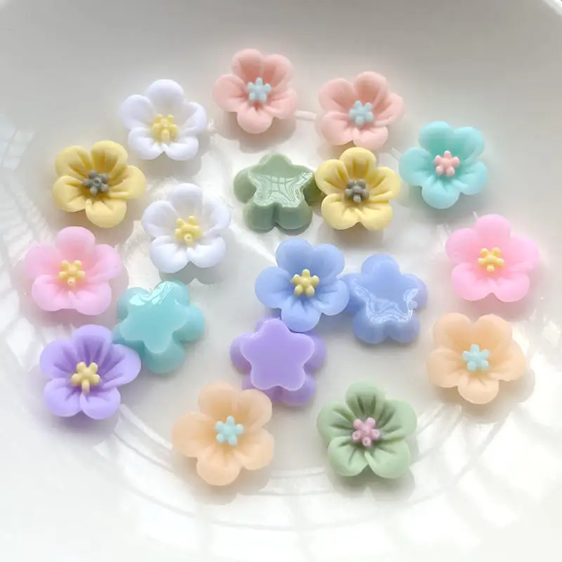 13mm floral resin rhinestone decorative flat back diy earrings/hairpin decorative flower wedding party decoration 50pcs/2000pcs