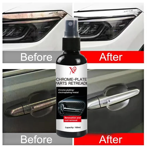 Imagen 2 del producto Kit de restauración cromada para manija de puerta y ventana de coche, limpieza y restauración de metales resistente al agua, sin óxido con acabado cromado brillante