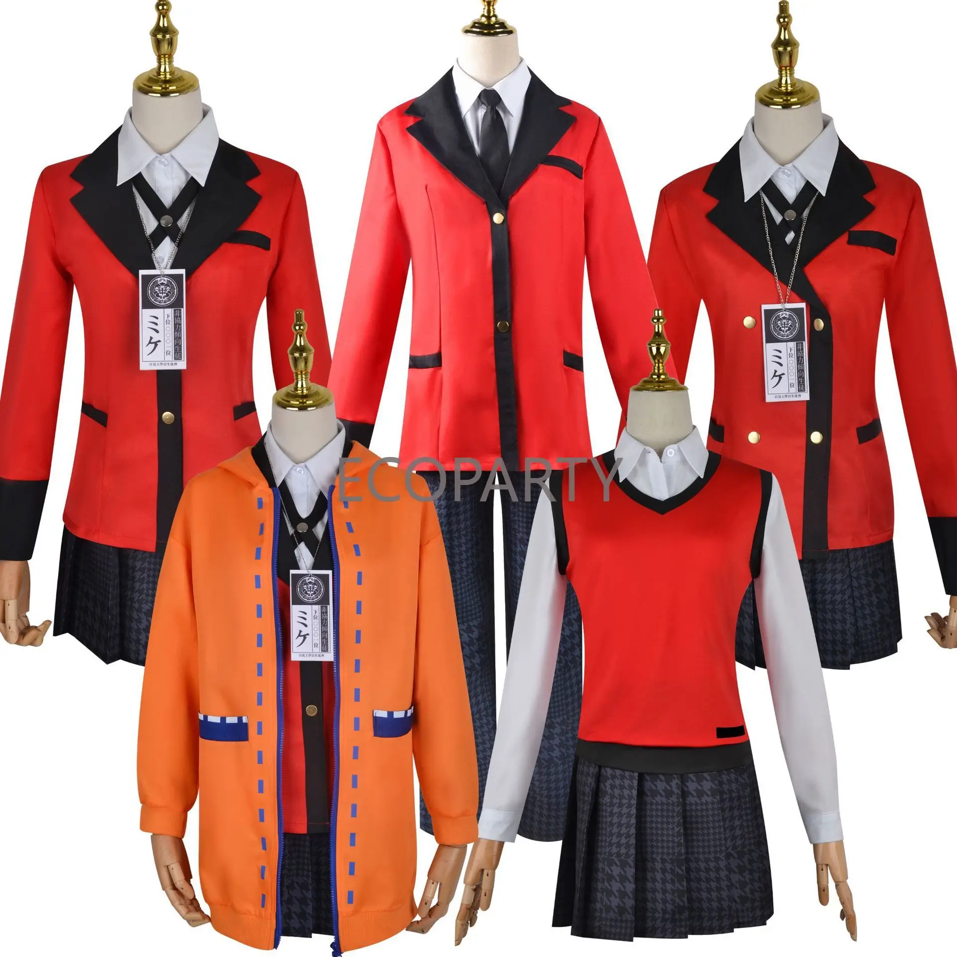 KakeNAFTA-Jabami Yumeko Cosplay Costume, Halloween Sayaka, joueur compulsif, Anime School Girl, jupe plissée, uniforme, ensemble complet