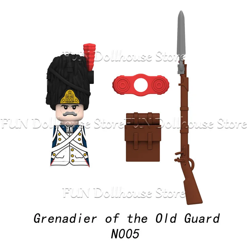 Mittelalterliche Militär-Figuren aus den Napoleonischen Kriegen, Bausteine für Britische, Französische und Preußische Infanterie, Ritter, Generäle, Waffen, Spielzeug