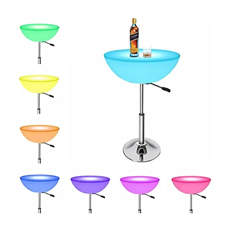 Height Adjustable outdoor led high top folding bar tables