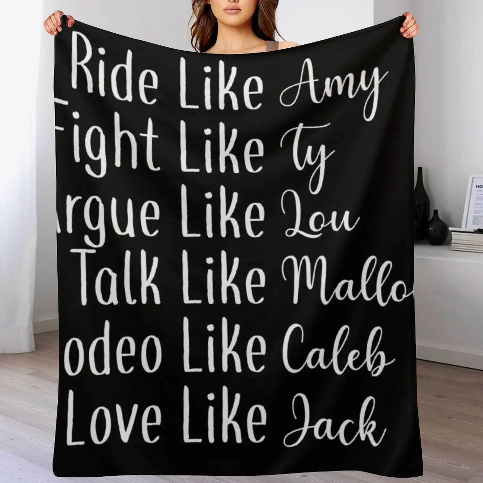 Ride like Amy Throw Blanket Large Personalized Gift Blankets