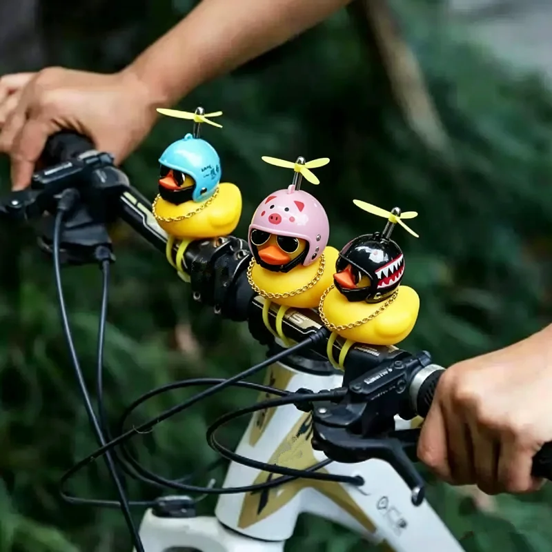 Car charging little yellow duck creative car on-board electric vehicle decoration bamboo dragonfly helmet duck
