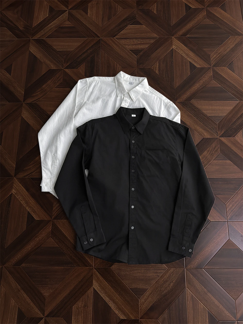 American Style Long Sleeve Shirt Men's Spring Autumn New High Sensation Casual Inner Wear White Shirt Collar Coat