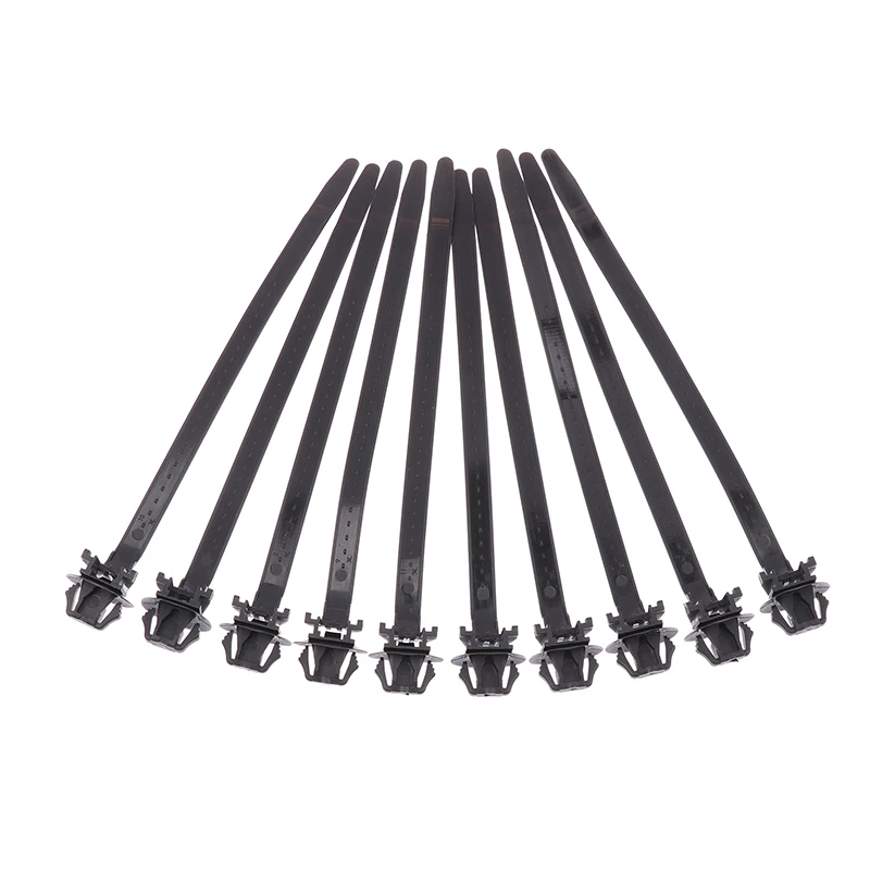 10Pcs Durable Nylon Cable Ties for Vehicle/Motorcycle – Black Wiring Retainer Clips & Fasteners