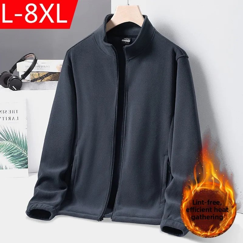 

Осенне-зимний кардиган на молнии с воротником-стойкой, толстовка, мужская куртка, новая повседневная куртка больших размеров, бархатная утепленная куртка