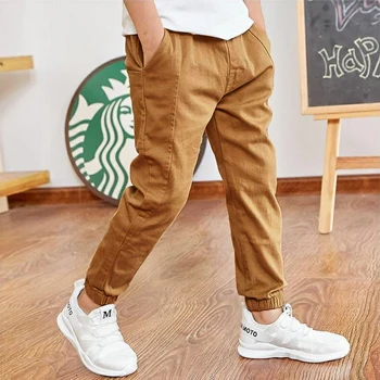 Boys Cotton Cargo Trousers 6 Spring Autumn Cotton Boys Pants Children Trousers Casual Kids Sports Pants 3 4 5 6 7 8 9 10 11 12 13 Years Teenager Boys Clothes 6