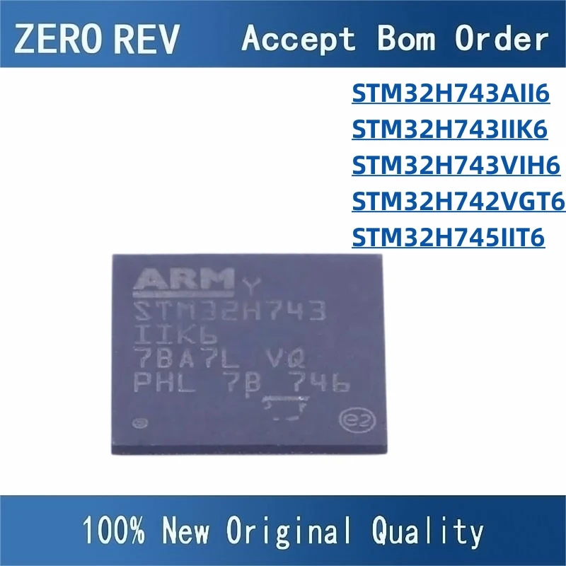 

100% New STM32H743AII6 BGA169 STM32H743IIK6 UFBGA201 STM32H743VIH6 TFBGA100 STM32H742VGT6 LQFP100 STM32H745IIT6 LQFP176 chips ic