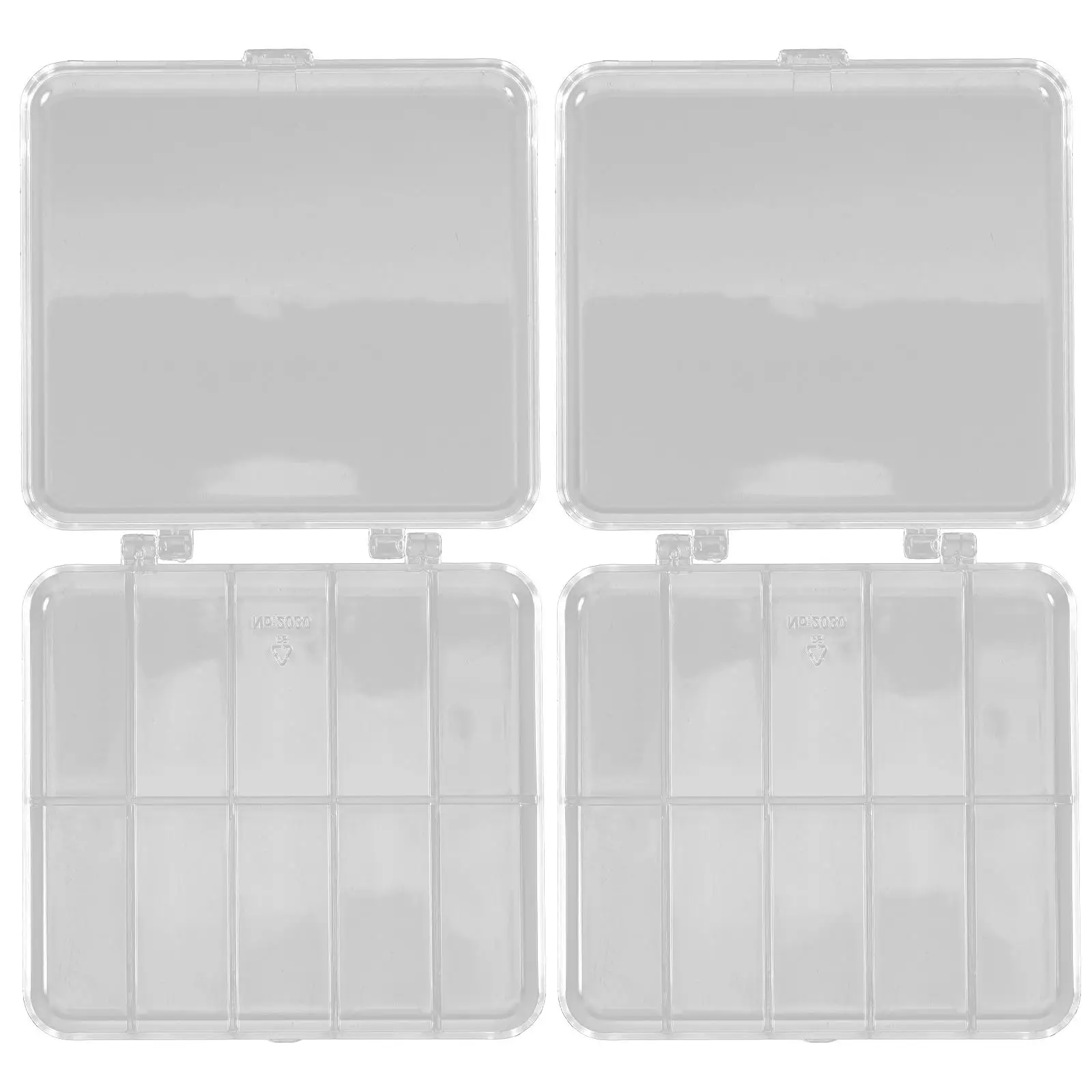 

2Pcs Storage Box Plastic Organizer Container Dividers Craft Desktop Bin Screw Tool Parts Jewelry Hardware Accessories Small