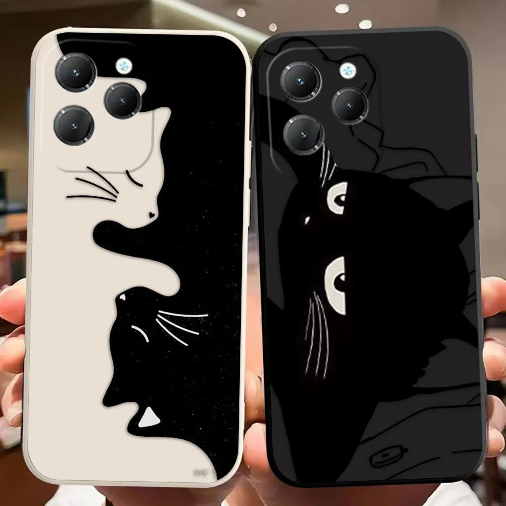 

Funny Black Cat Custom Photo Phone Case For Infinix HOT 10 10I 10S 11S 12I 20I NOTE 11 12 30 SPARK SMART 6 8 9 20 POVA 3 Case