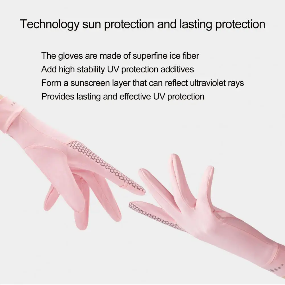 Women Mid-long Sunscreen Gloves Summer Spring Lady Stretch Anti UV Slip Resistant Driving Glove Breathable