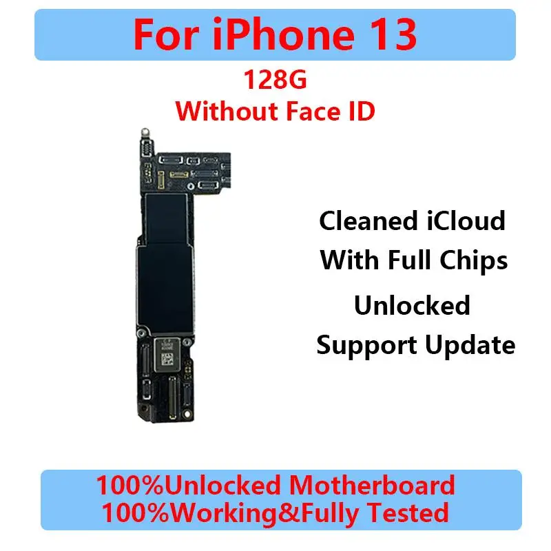 Top! 100%Working Original Motherboard For iPhone 13 Pro Max With Face ID Mainboard Cleaned iCloud Support Update Logic Board