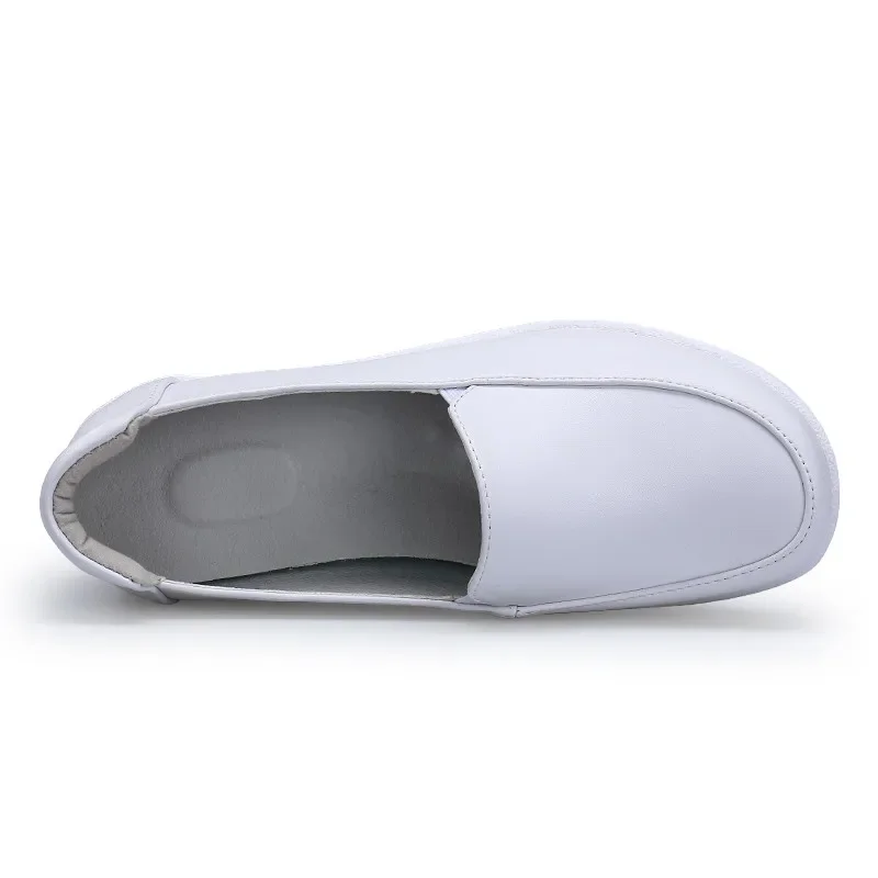 SNURULAN Four Seasons Woman white Nurse shoes women Platform soft Comfortable Air cushion casual genuine leatherE246
