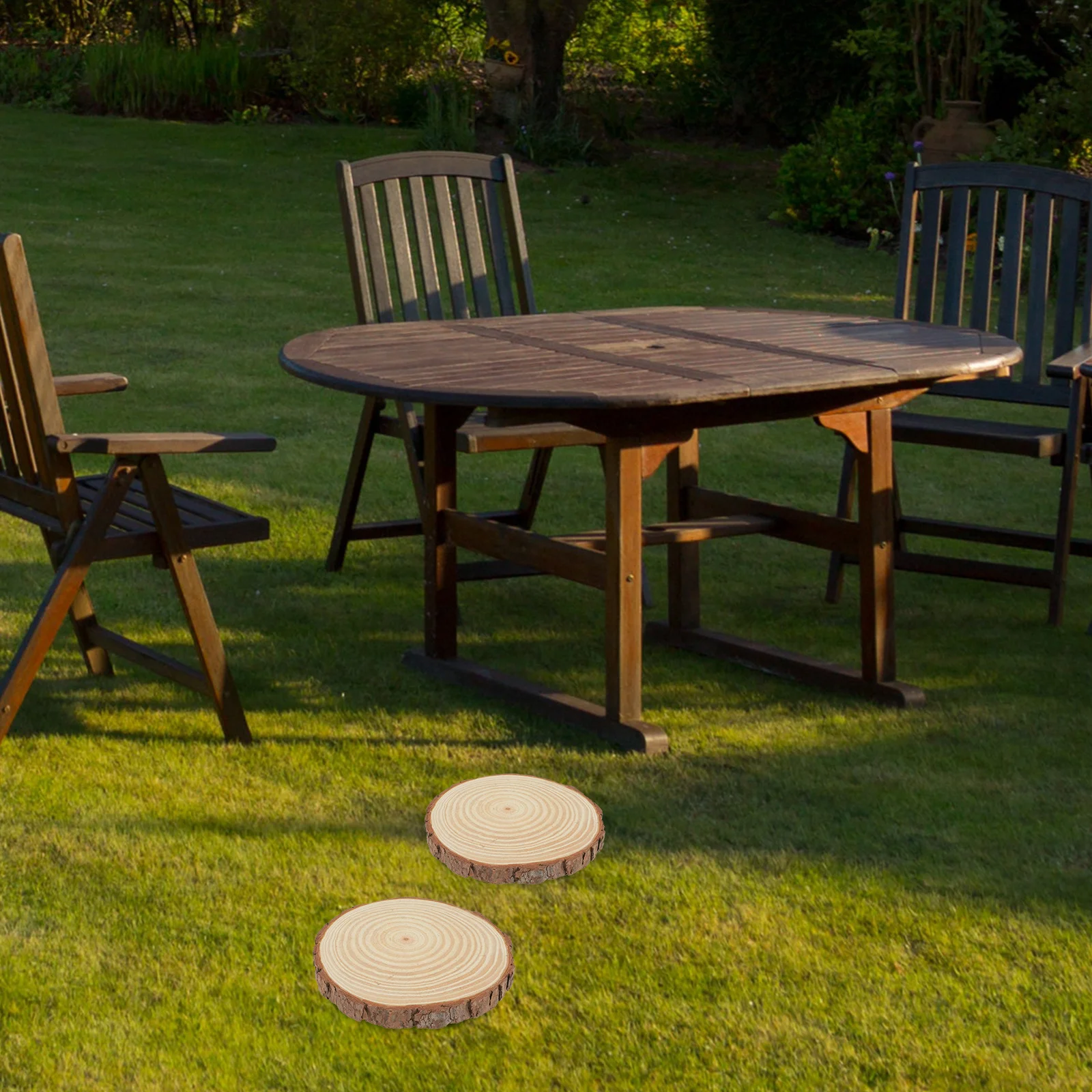 

2pcs Garden Stepping Log Wood Paver For Outdoor Walkway Lawn Decorative Stones Yard Landscaping Stepping Stones Garden Paver