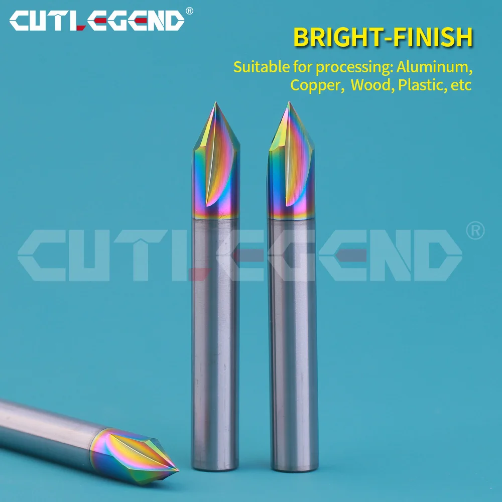 

CUTLEGEND 60° Degree Angel Chamfer Milling Cutter Carbide 3 4 5 6 8 10 12 16mm diameter Chamfering Mill Deburring Edges For AL