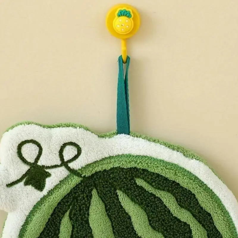 منشفة اليد الفاكهة المطبخ ماصة تنظيف الملابس معلقة التجفيف السريع المرجان الصوف خرقة الحمام زهرة اليد القماش لوازم المنزل