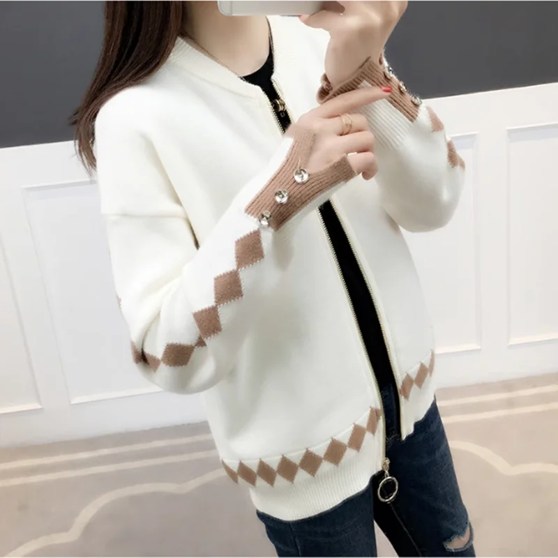 OHCLOTHING  The new spring autumn Rose embroidery S/L size women embroidered sweater long sleeve zipper cardigan coat F1761