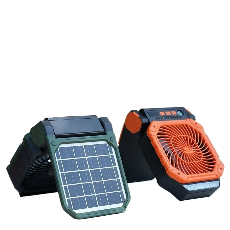 

Outdoor fan camping, ceiling fan with light, small shaking head, silent, portable charging, long battery life
