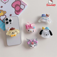 Sanrio Mobile Phone Air Cushion Bracket Kuromi Melody Cinnamoroll Pochacco Back Stick Telescopic Bracket Desktop Ornaments Gifts