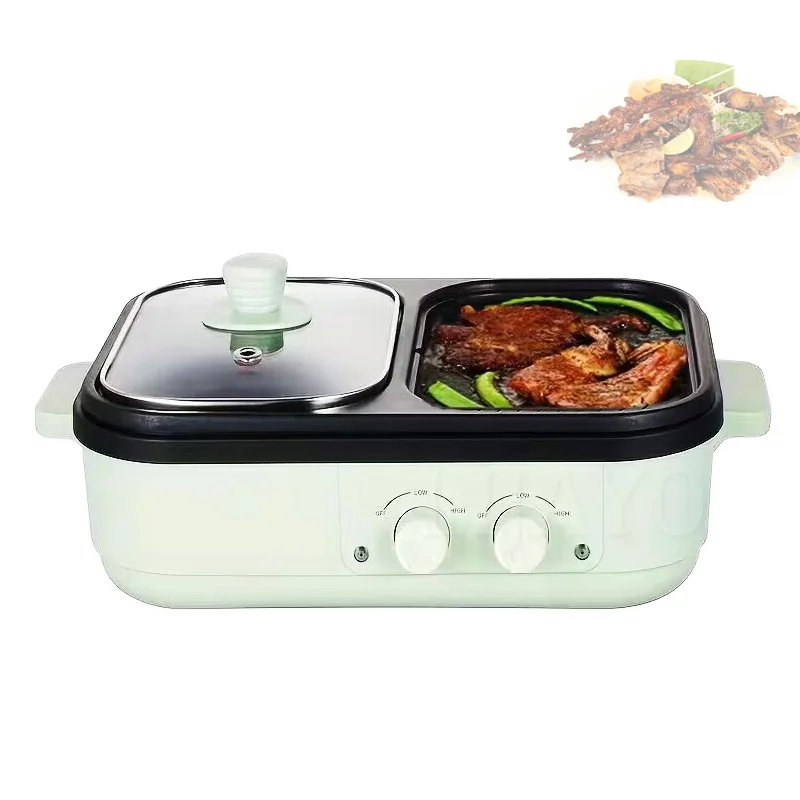 High Quality Multifunction Electric Skillet Portable Electric Fry Pan And Barbecue Grill With Hot Pot