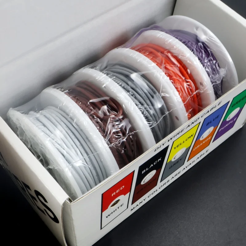 22AWG 5 цветов DIY провод силиконовый луженый медный электронный провод, проволочный кабель