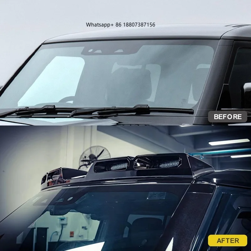 

Auto Front Roof Spoiler Lamp LED Car Dome Light for 2020+ forLand Rover New Defender 110/90 Gloss Black Car Exterior Accessories