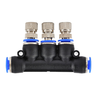Low Pressure Misting Cooling System Atomizing Nozzles, 3Way Slip lock Quick Connectors Suitable for 4/7mm hose Humidify Watering
