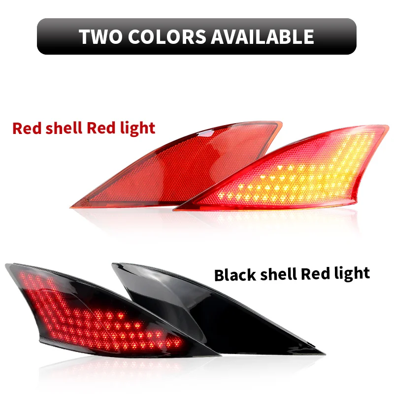 

2PCS for Lexus IS200t IS250 IS300 IS350 IS300h 2014-21 LED Rear Bumper Light Reflector Tail Brake Parking Lamp Signal Fog Lights